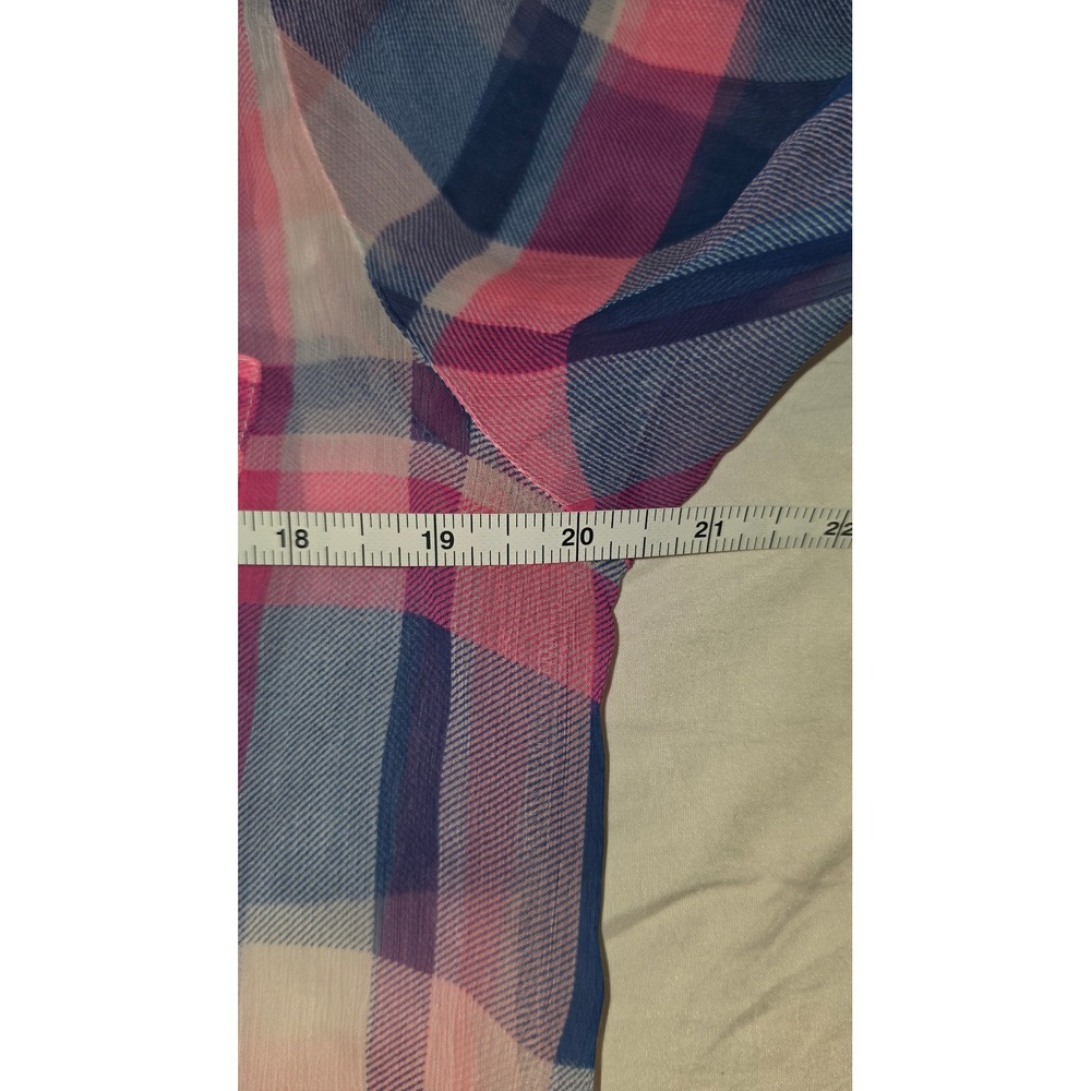 Hollister Womens Button up pink blue plaid Top M - Picture 3 of 6